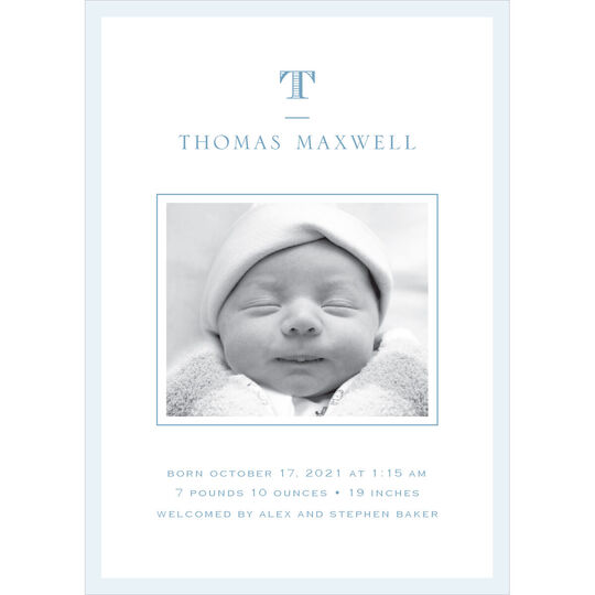 Perfectly Framed Baby Boy Photo Announcements